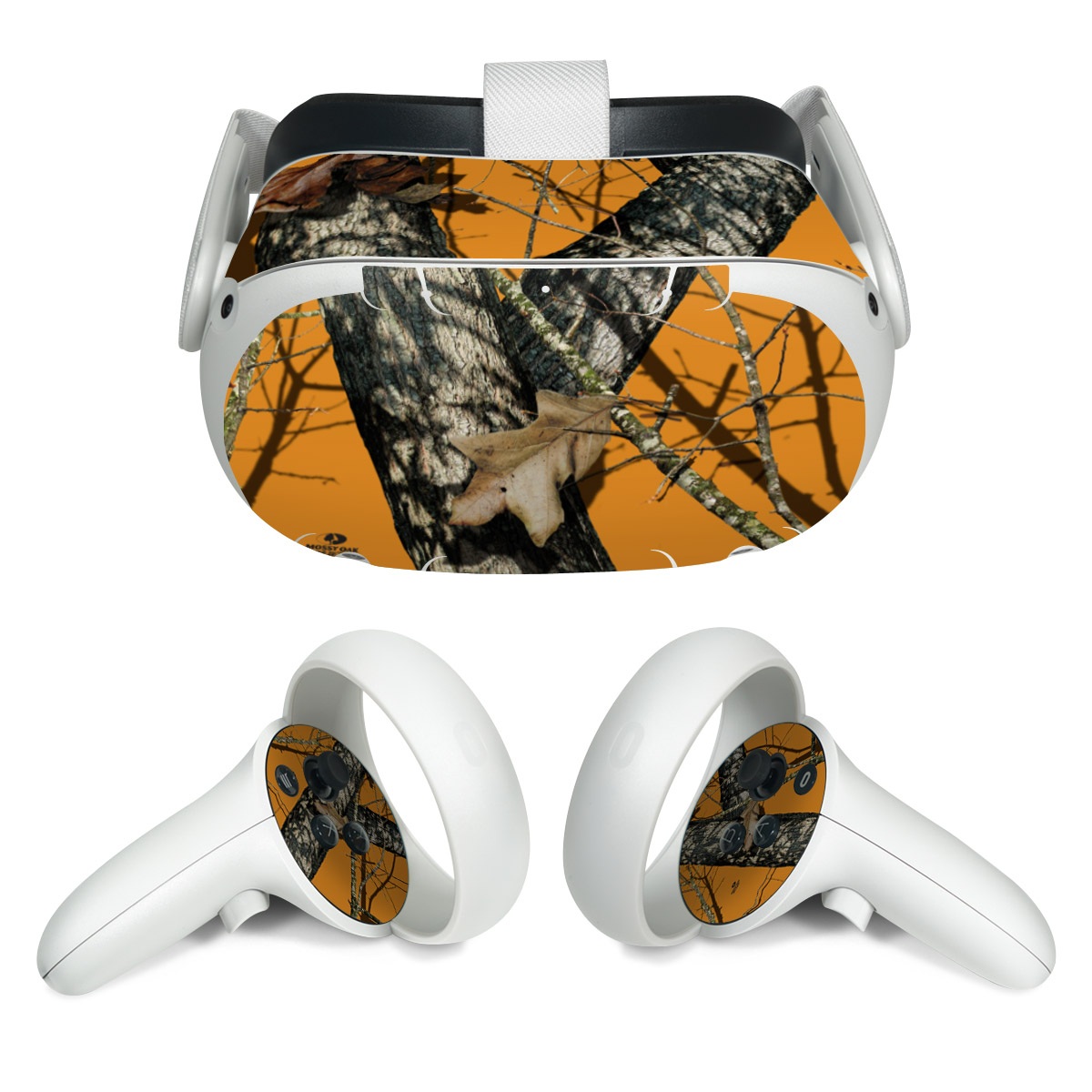 Meta Quest 2 Skin design of Tree, Branch, Canoe birch, Woody plant, Plant, Leaf, Adaptation, Wildlife, Trunk, Birch family, with green, black, gray, red colors