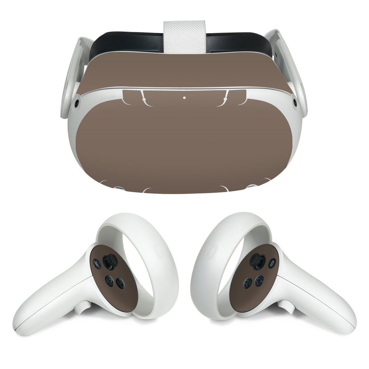 Meta Quest 2 Skin design of Brown, Text, Beige, Material property, Font, with brown colors