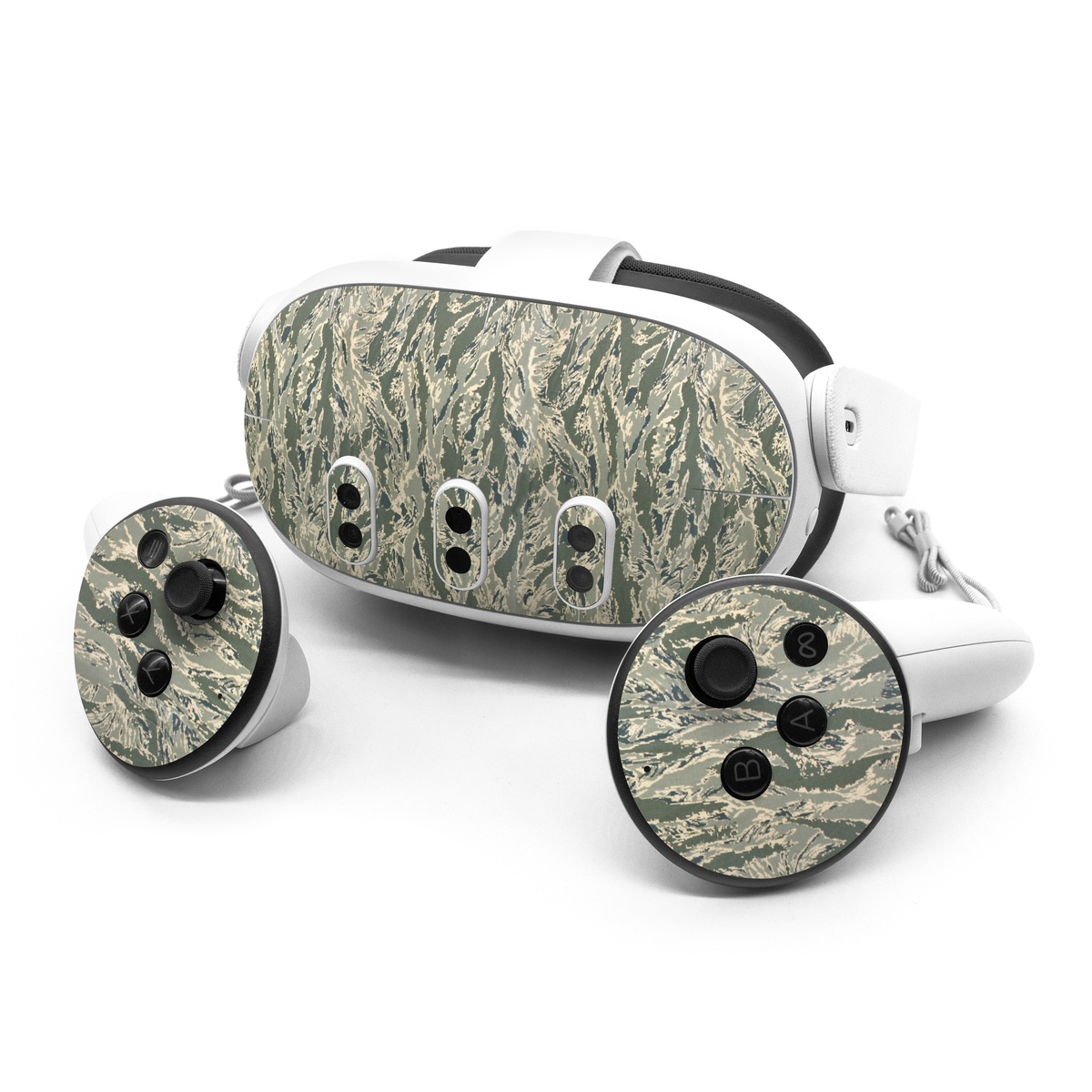 Meta Quest 3 Series Skin design of Pattern, Grass, Plant, with gray, green colors