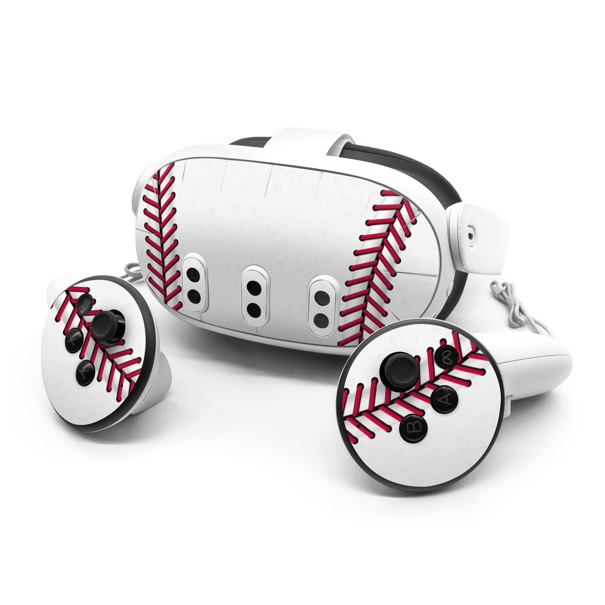 Meta Quest 3 Series Skin design of Red, Line, Pink, Parallel, Paper, with white, red colors