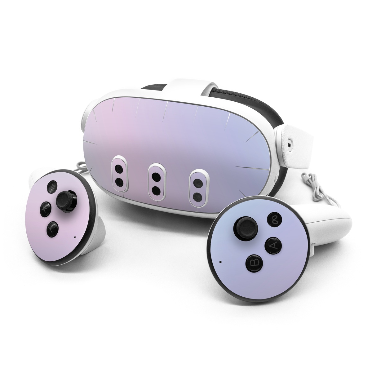 Meta Quest 3 Series Skin design of White, Blue, Daytime, Sky, Atmospheric phenomenon, Atmosphere, Calm, Line, Haze, Fog, with pink, purple, blue colors