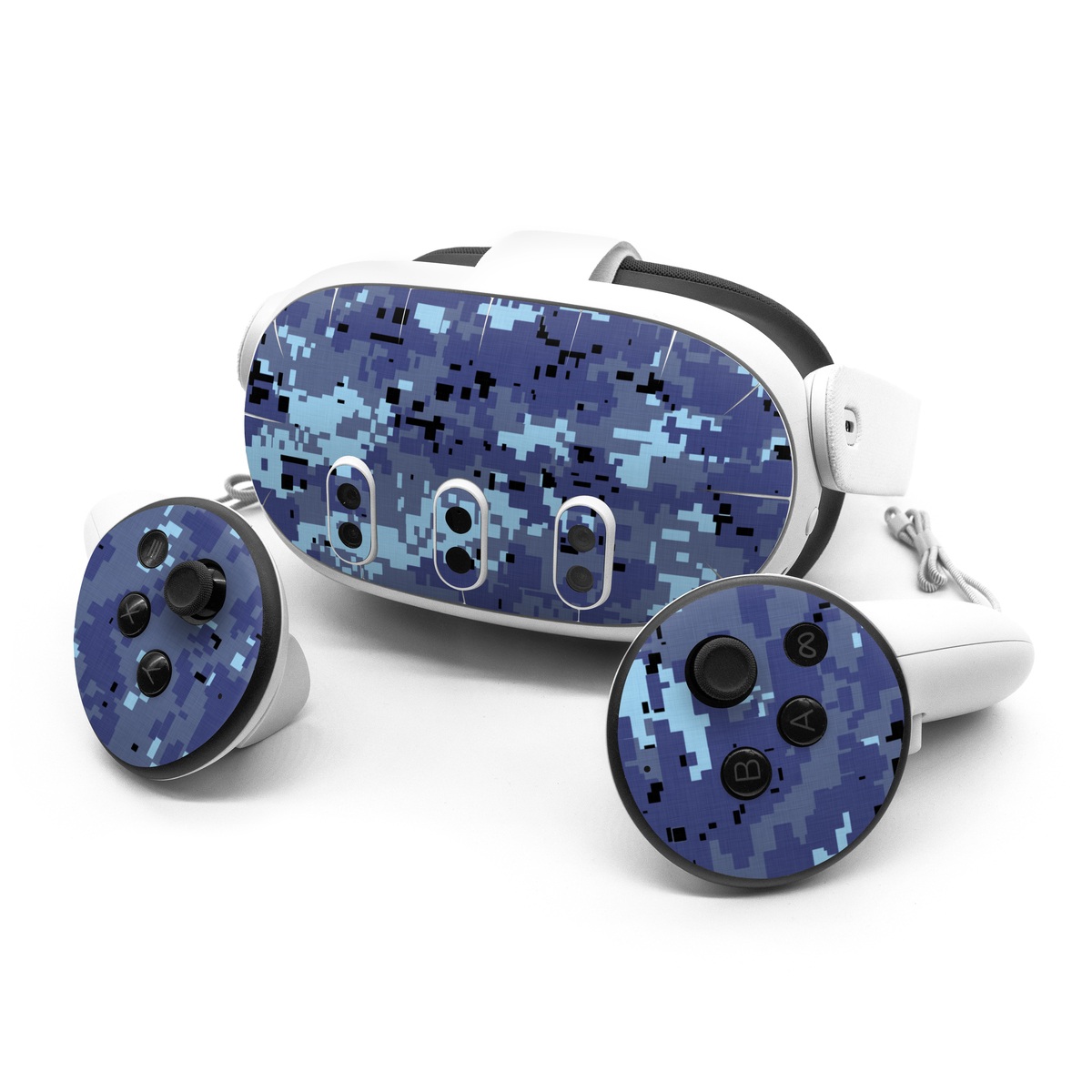 Meta Quest 3 Series Skin design of Blue, Purple, Pattern, Lavender, Violet, Design, with blue, gray, black colors