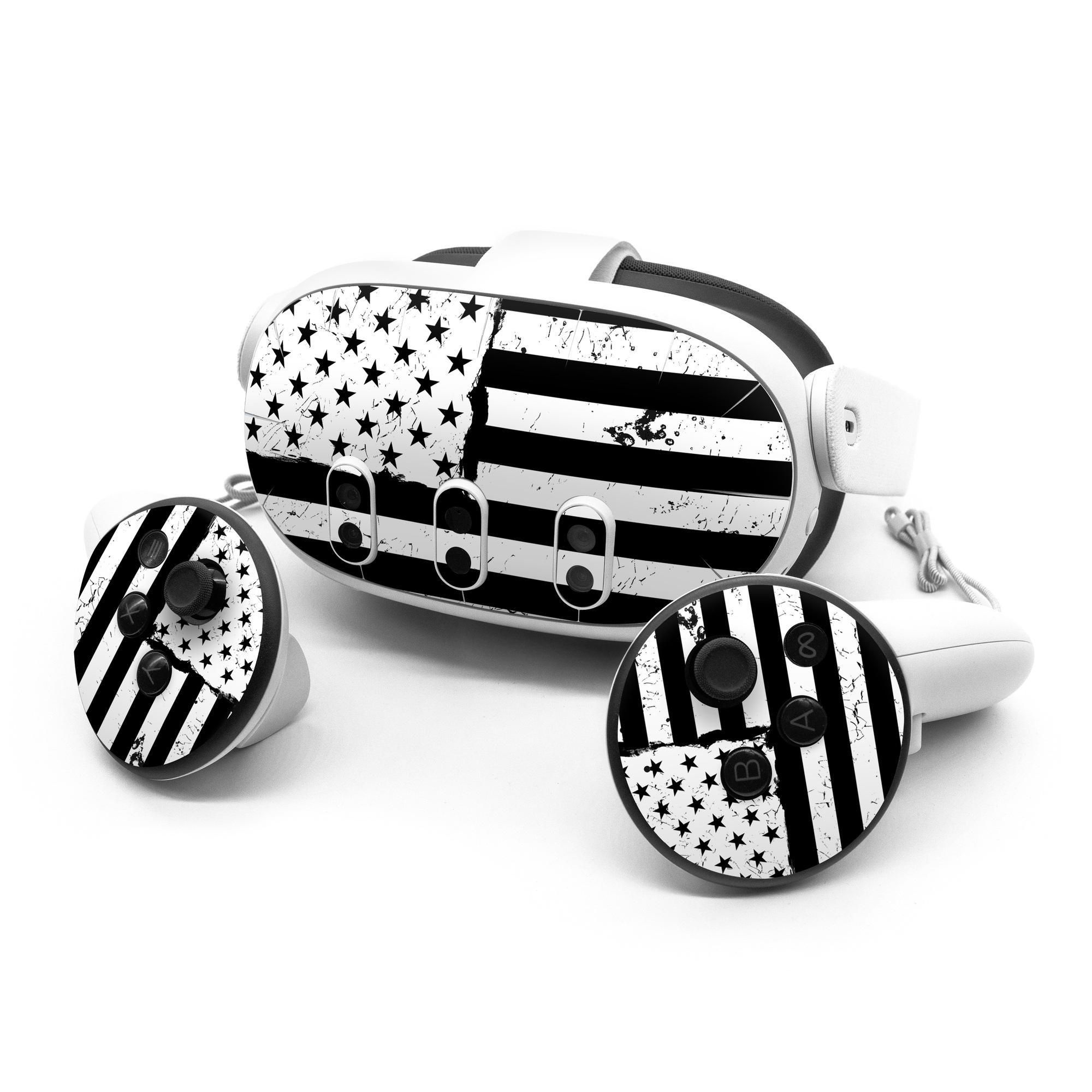 Meta Quest 3 Series Skin design of Line, Black-and-white, Text, Monochrome, Pattern, Design, Monochrome photography, Font, Parallel, Style, with white, black colors