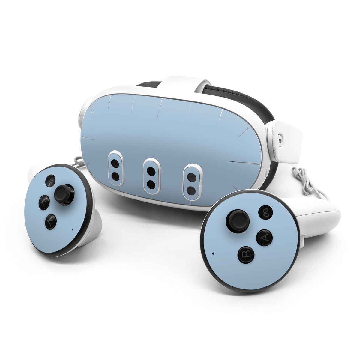 Meta Quest 3 Series Skin design of Electric blue, Pattern, Font, Cumulus, Event, Sky, Circle, Magenta, Rectangle, Logo, with blue, gray colors