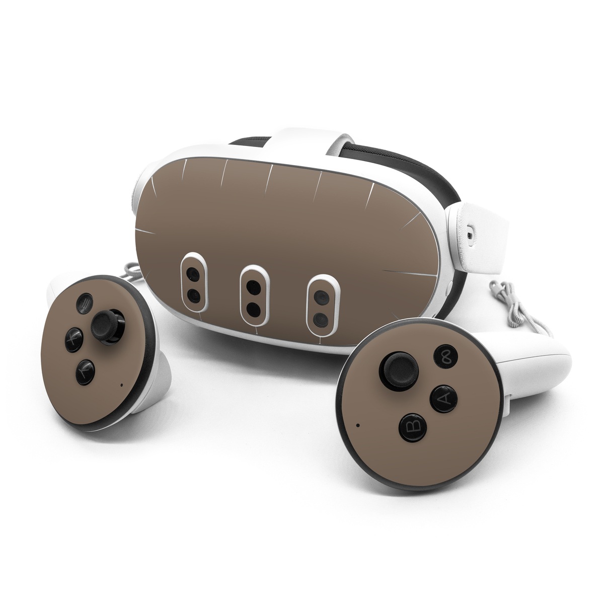 Meta Quest 3 Series Skin design of Brown, Text, Beige, Material property, Font, with brown colors