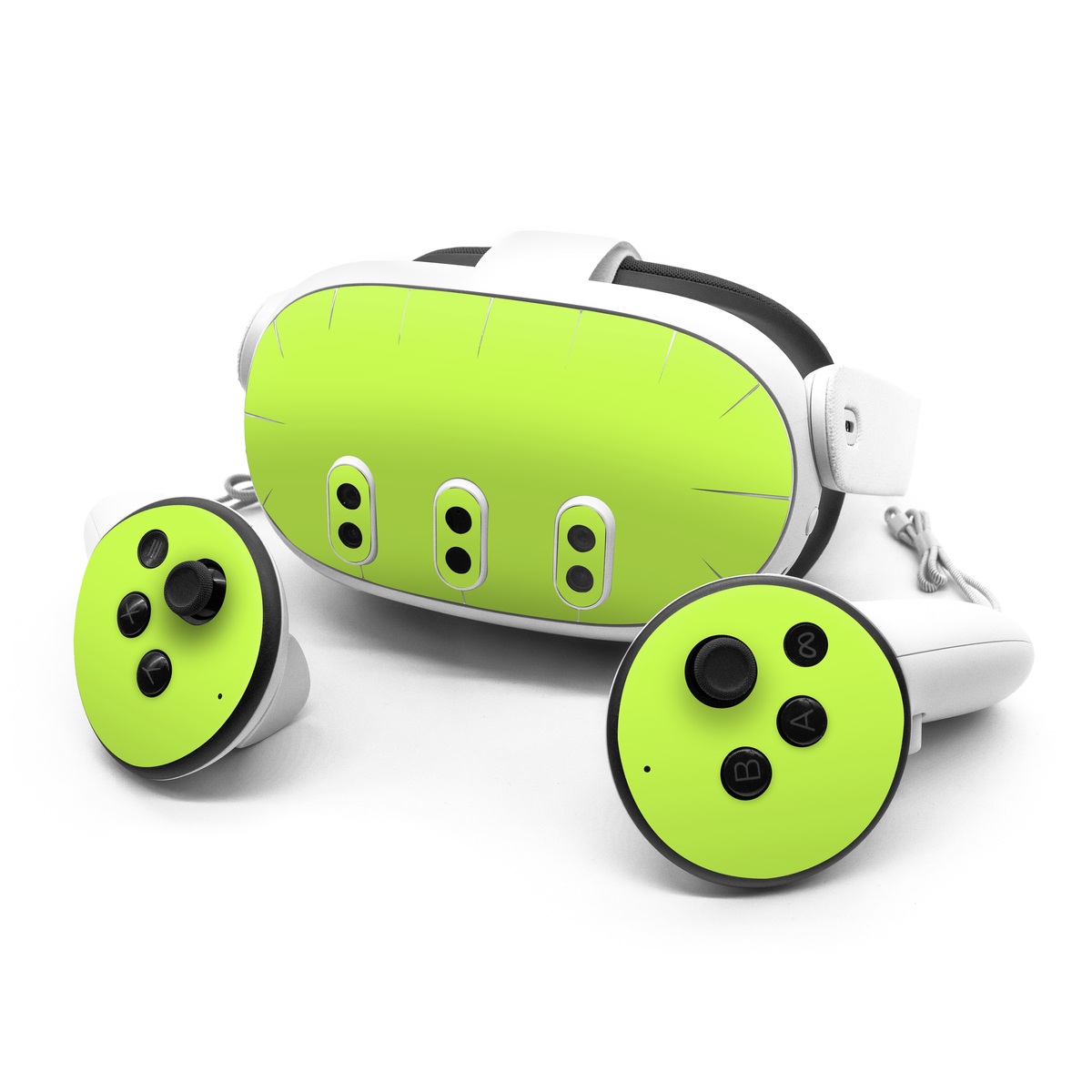 Meta Quest 3 Series Skin design of Green, Yellow, Text, Leaf, Font, Grass, with green colors