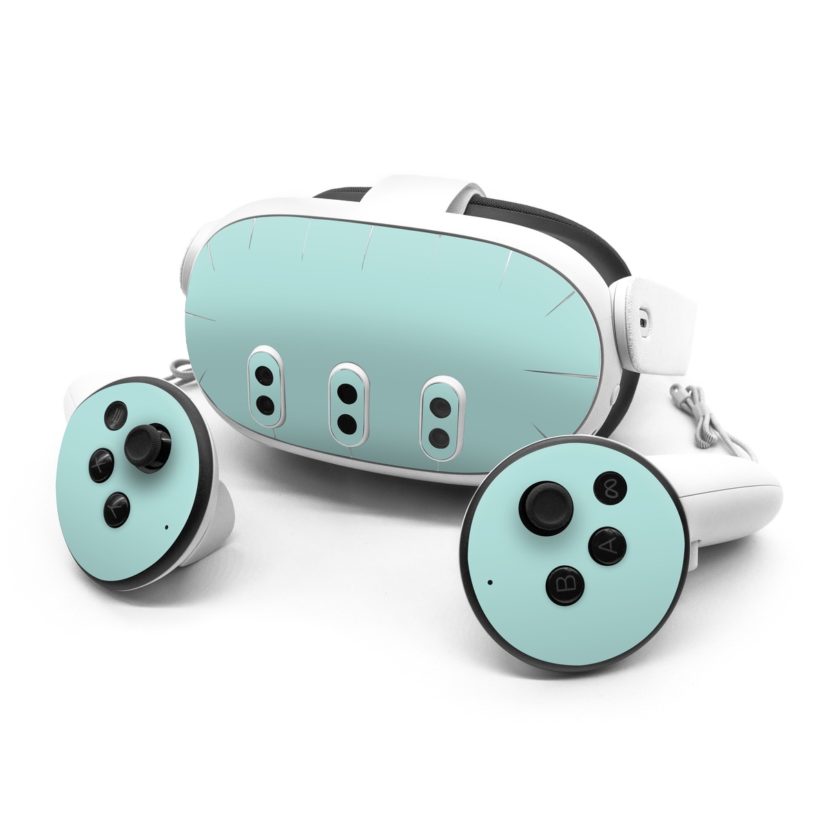 Meta Quest 3 Series Skin design of Green, Blue, Aqua, Turquoise, Teal, Azure, Text, Daytime, Yellow, Sky, with blue colors