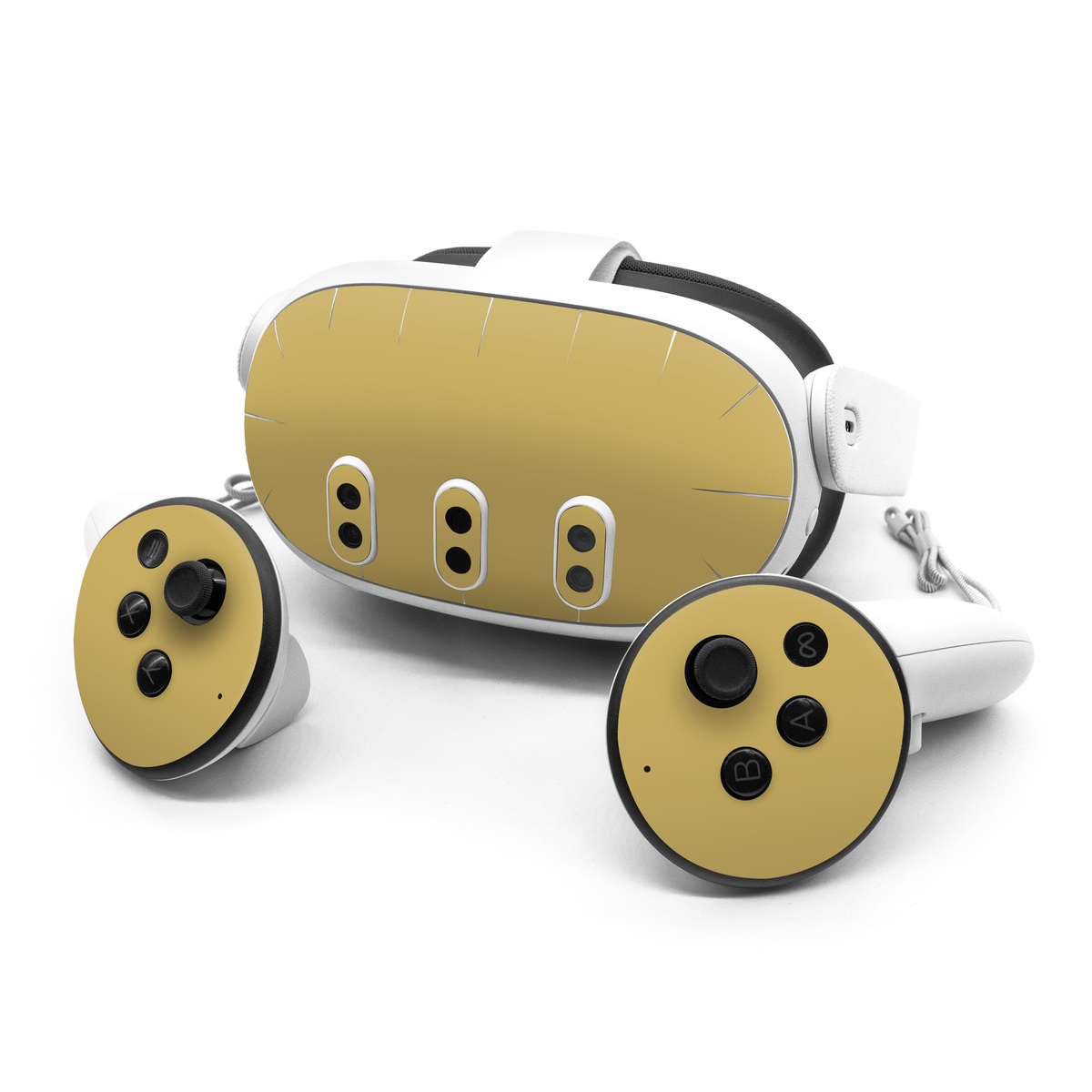 Meta Quest 3 Series Skin design of Brown, Amber, Beige, Pattern, Peach, Font, Tints and shades, Event, Rectangle, Circle, with yellow colors