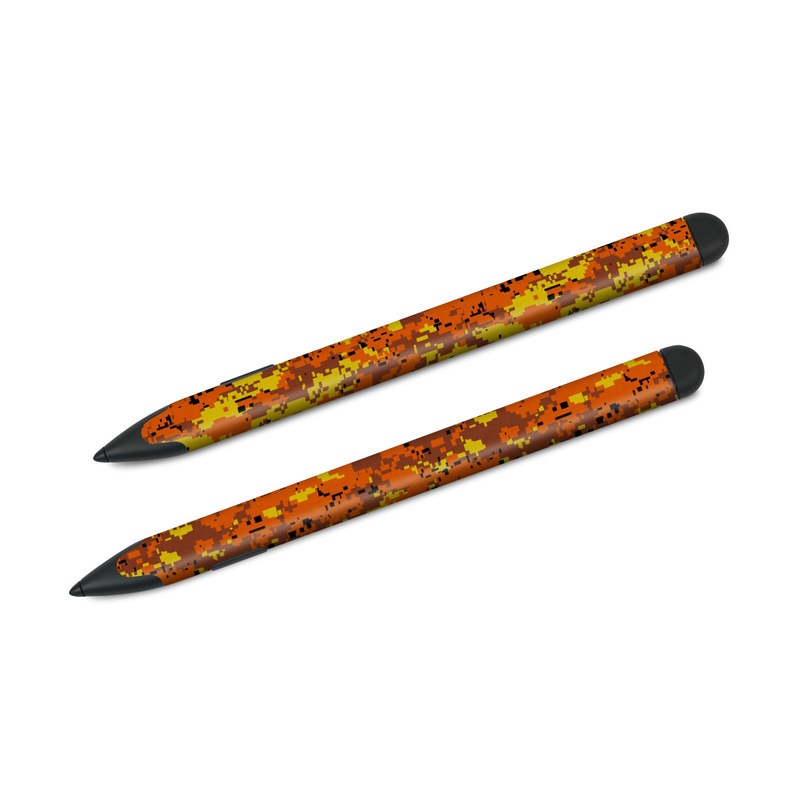 Microsoft Surface Slim Pen Skin design of Orange, Yellow, Leaf, Tree, Pattern, Autumn, Plant, Deciduous with red, green, black colors