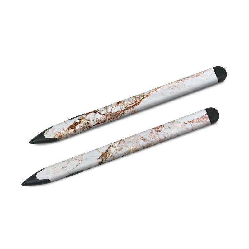 Microsoft Surface Slim Pen Skin design of White, Branch, Twig, Beige, Marble, Plant, Tile with white, gray, yellow colors