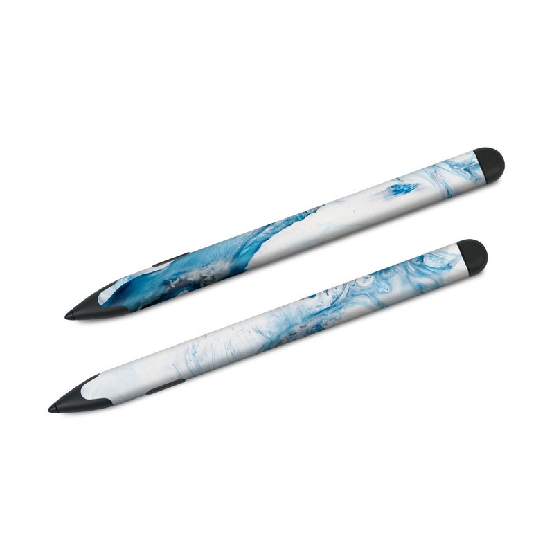 Microsoft Surface Slim Pen Skin design of Glacial landform, Blue, Water, Glacier, Sky, Arctic, Ice cap, Watercolor paint, Drawing, Art with white, blue, black colors