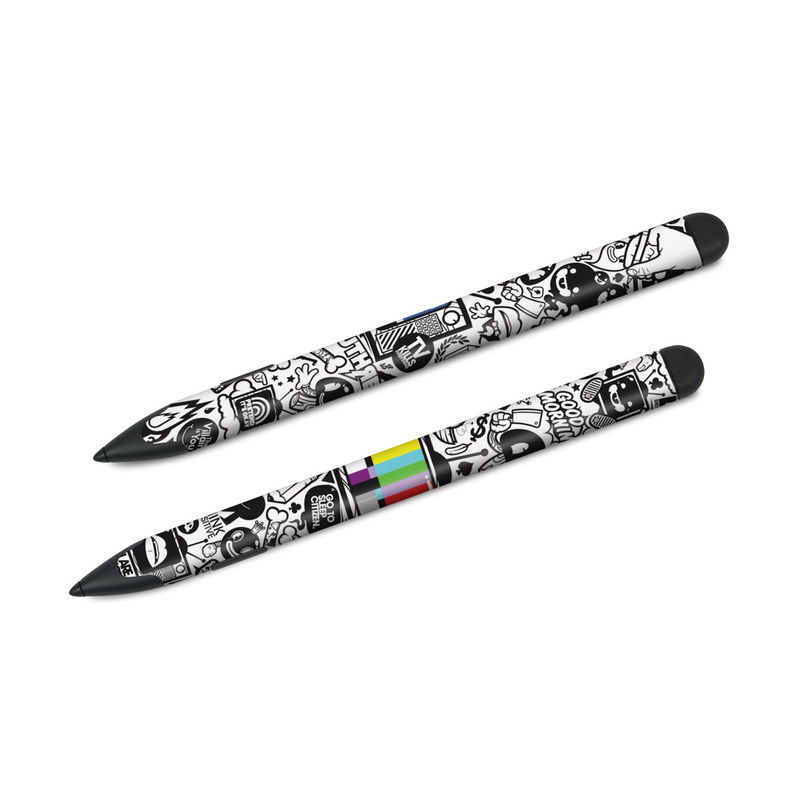 Microsoft Surface Slim Pen Skin design of Pattern, Drawing, Doodle, Design, Visual arts, Font, Black-and-white, Monochrome, Illustration, Art with gray, black, white colors