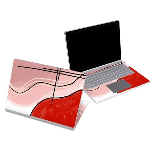 Abstract Red Microsoft Surface Book Series Skin