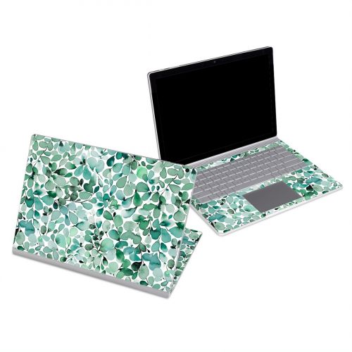 Watercolor Eucalyptus Leaves Microsoft Surface Book Series Skin
