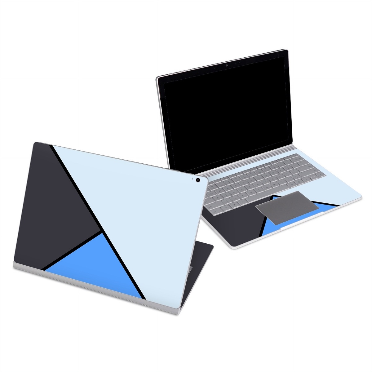 Microsoft Surface Book Series Skin design of Blue, Line, Cobalt blue, Triangle, Azure, Electric blue, Parallel, Symmetry, Font, with blue, gray, black colors