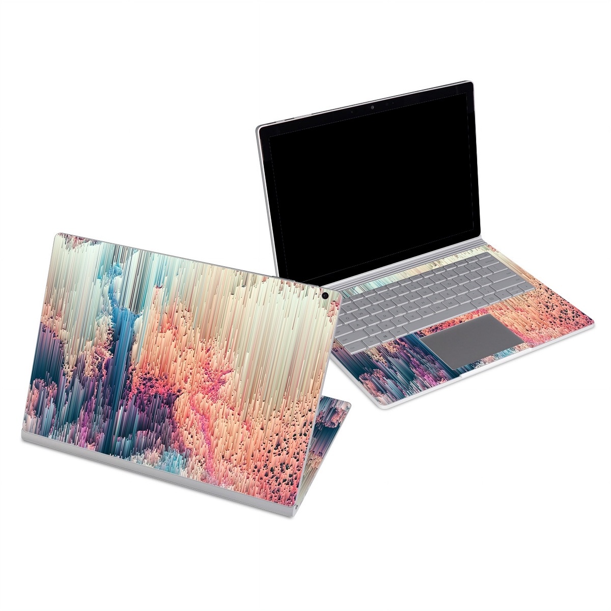 Microsoft Surface Book Series Skin design of Blue, Pink, Sky, Turquoise, Design, Rock, Textile, Photography, Cloud, Winter, with white, blue, purple, pink, red colors