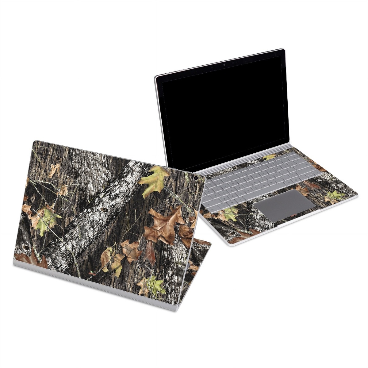 Microsoft Surface Book Series Skin design of Leaf, Tree, Plant, Adaptation, Camouflage, Branch, Wildlife, Trunk, Root, with black, gray, green, red colors