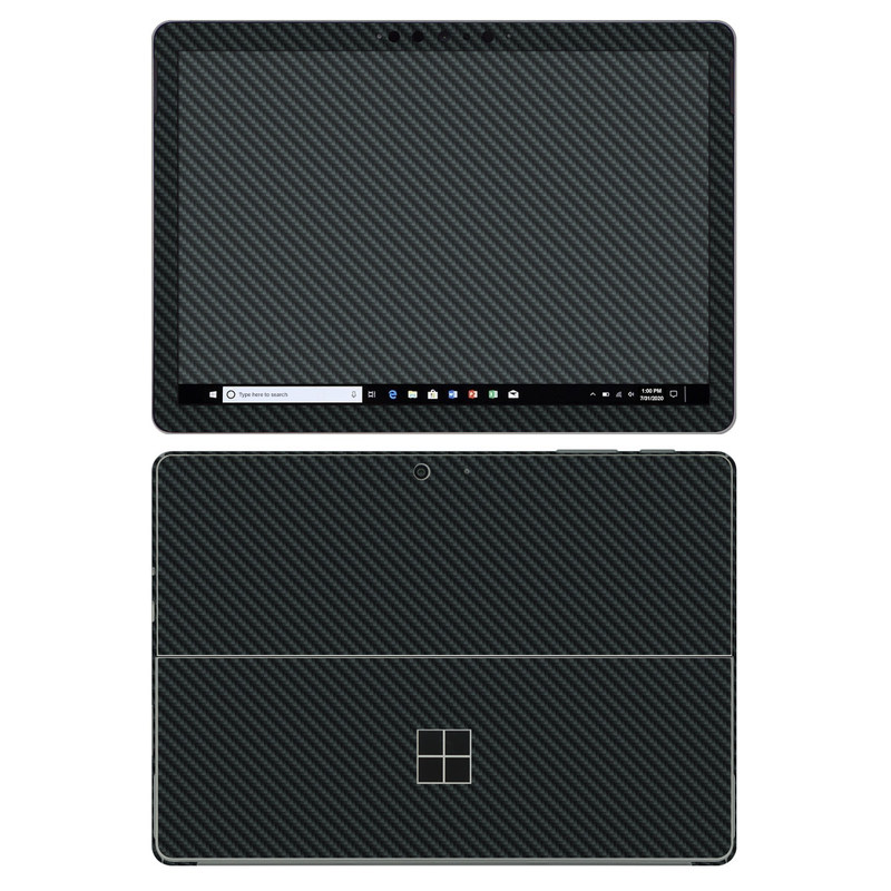 Microsoft Surface Go 2 Skin design of Green, Black, Blue, Pattern, Turquoise, Carbon, Textile, Metal, Mesh, Woven fabric, with black colors