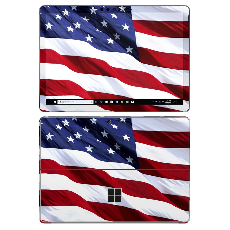 Microsoft Surface Go 2 Skin design of Flag, Flag of the united states, Flag Day (USA), Veterans day, Memorial day, Holiday, Independence day, Event with red, blue, white colors
