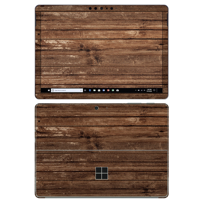 Microsoft Surface Go 2 Skin design of Wood, Brown, Wood stain, Plank, Hardwood, Wood flooring, Line, Pattern, Floor, Flooring, with brown colors