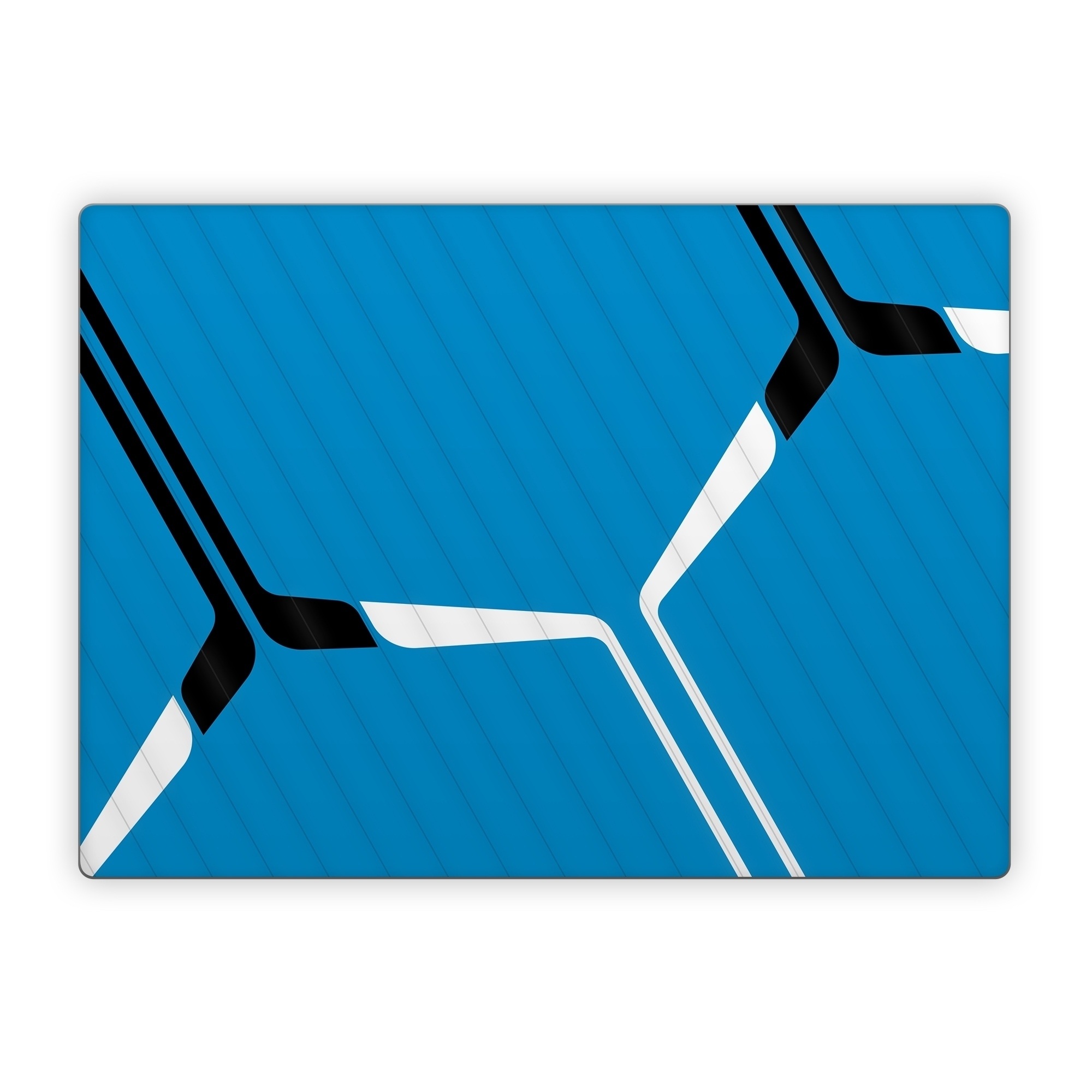 Microsoft Surface Laptop Series Skin design of Azure, Triangle, Parallel, Font, Electric blue, Pattern, Symmetry, Table, Symbol, Logo, with blue, black, white colors