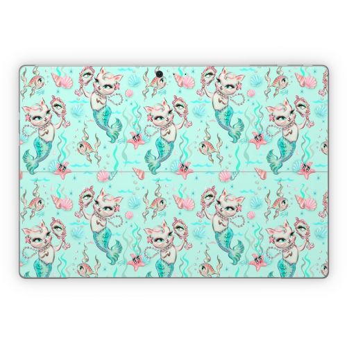 Merkittens with Pearls Aqua Microsoft Surface Pro Series Skin