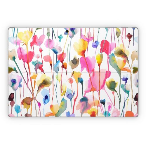 Watercolor Wild Flowers Microsoft Surface Pro Series Skin