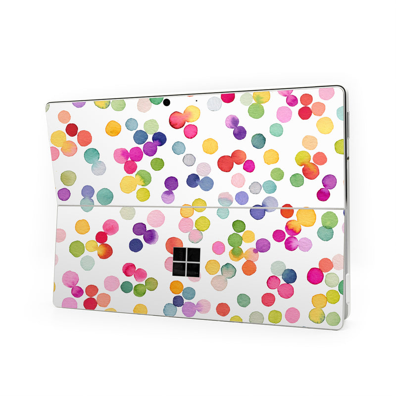 Microsoft Surface Pro Series Skin design of Pink, Orange, Graphics, Wrapping Paper, Graphic design, Mixture, with white, pink, red, orange, yellow, blue, green, purple colors