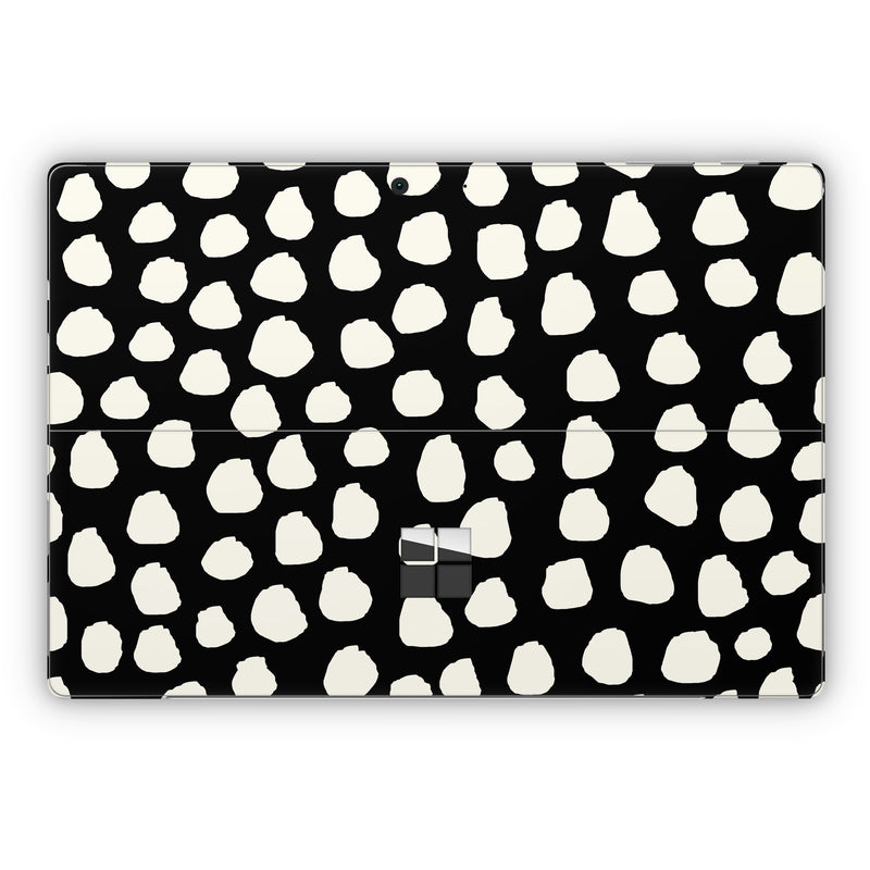 Microsoft Surface Pro Series Skin design of White, Black and white, Monochrome, Pattern, Polka dot, with black, white colors