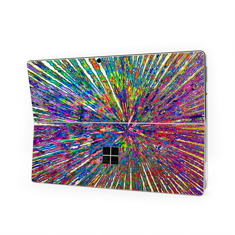 Microsoft Surface Pro Series Skin design of Blue, Red, Yellow, Orange, Pink, Psychedelic art, Modern art, Pattern, with yellow, red, orange, blue, green, purple colors
