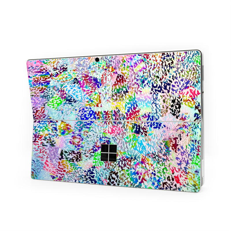 Microsoft Surface Pro Series Skin design of Textile, Visual arts, Mixture, Creative arts, Modern art, Pattern, with white, blue, green, black, red, pink, yellow, purple colors