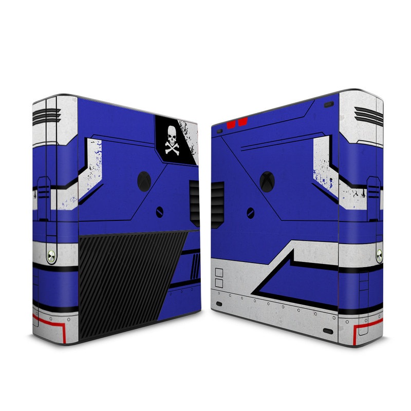 Xbox 360 E Skin design of Floppy disk, Technology, Electric blue, Fictional character, with white, blue, black, gray colors