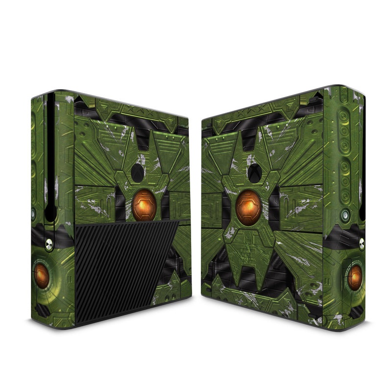 Xbox 360 E Skin design of Green, Fictional character, Games, Fiction, Pc game, Illustration, Strategy video game, Digital compositing, Art, Screenshot, with green, yellow, orange, black colors