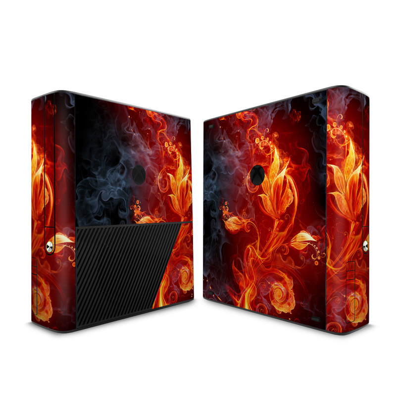 Xbox 360 E Skin design of Flame, Fire, Heat, Red, Orange, Fractal art, Graphic design, Geological phenomenon, Design, Organism with black, red, orange colors