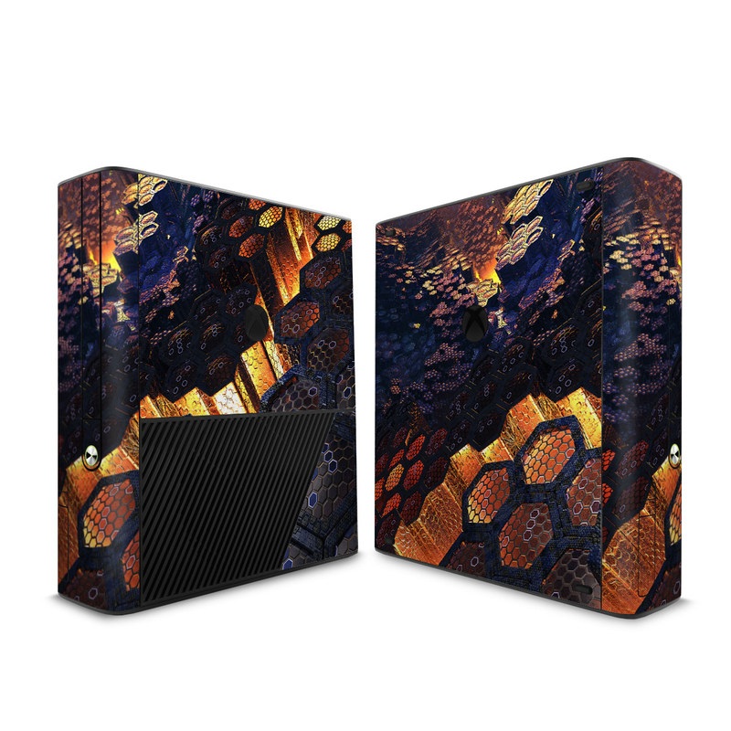Xbox 360 E Skin design of Geological phenomenon, Sky, Water, Cobblestone, Rock, Reflection, Colorfulness, World, Art, with black, red, green colors
