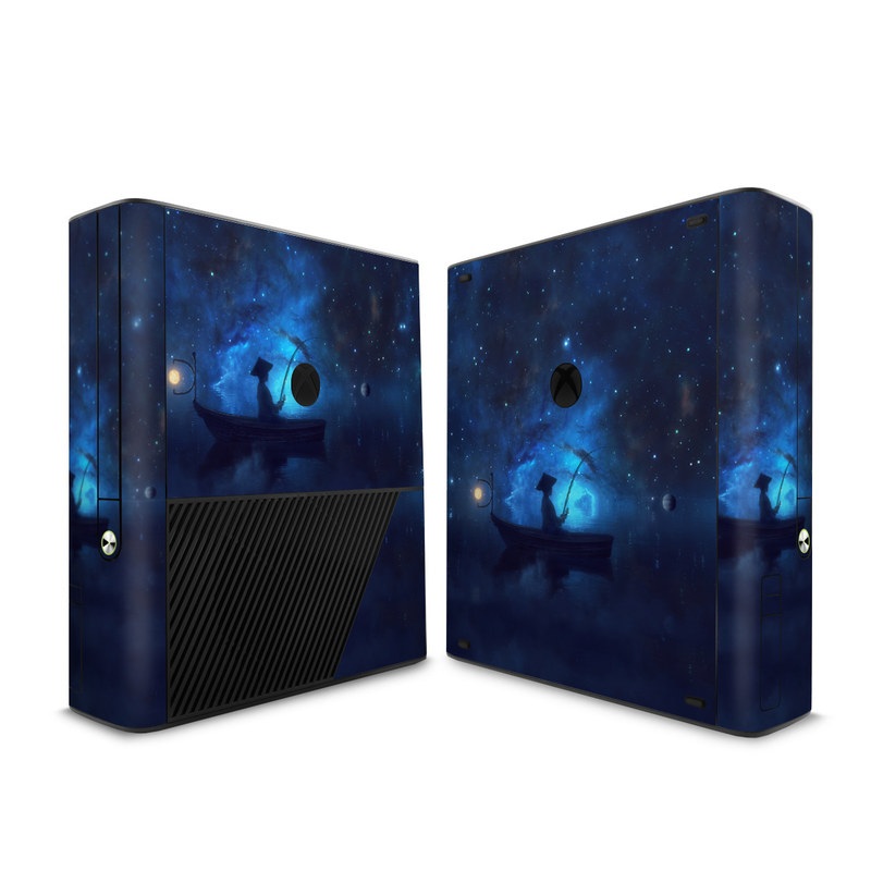 Xbox 360 E Skin design of Sky, Night, Atmosphere, Light, Atmospheric phenomenon, Darkness, Screenshot, Space, Midnight, Moonlight, with white, blue, black, green, orange colors