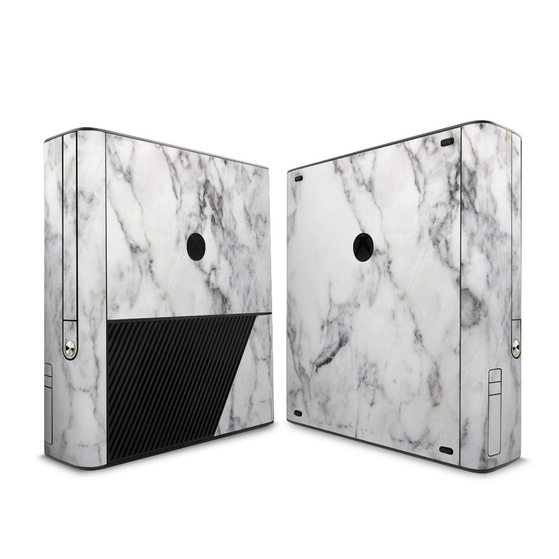 Xbox 360 E Skin design of White, Geological phenomenon, Marble, Black-and-white, Freezing with white, black, gray colors