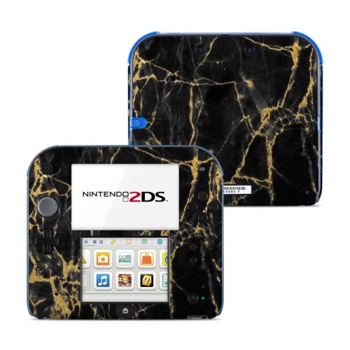 Black Gold Marble Nintendo 2DS Skin