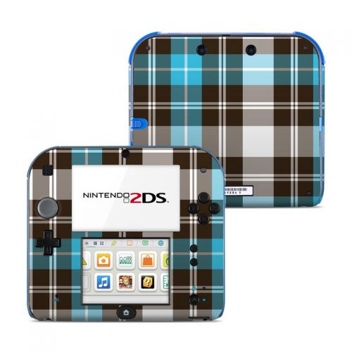 Turquoise Plaid Nintendo 2DS Skin