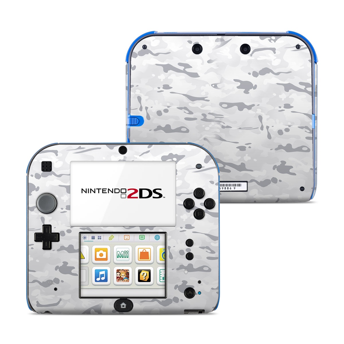 Nintendo 2DS Skin design of Vertebrate, Mammal, Grey, Pattern, Monochrome, Art, Monochrome photography, Rock, Font, Winter, with white, gray colors