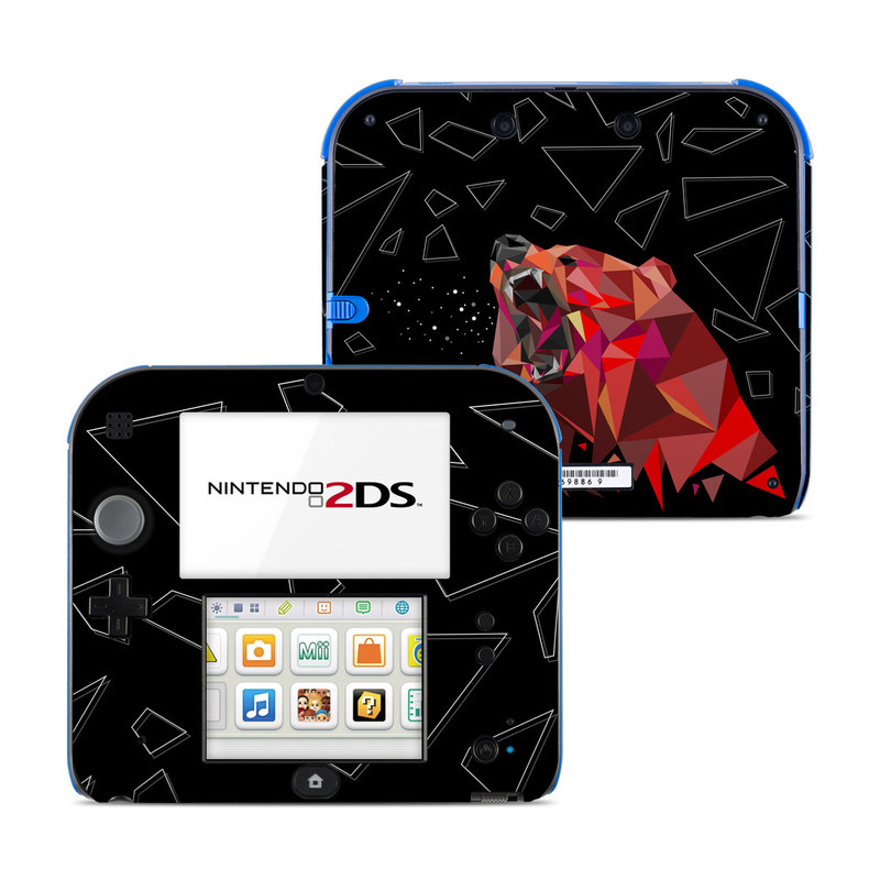 Nintendo 2DS Skin design of Graphic design, Triangle, Font, Illustration, Design, Art, Visual arts, Graphics, Pattern, Space, with black, red colors