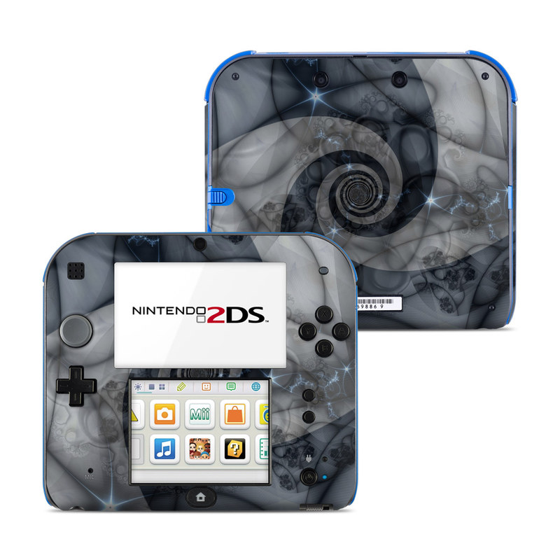 Nintendo 2DS Skin design of Eye, Drawing, Black-and-white, Design, Pattern, Art, Tattoo, Illustration, Fractal art, with black, gray colors