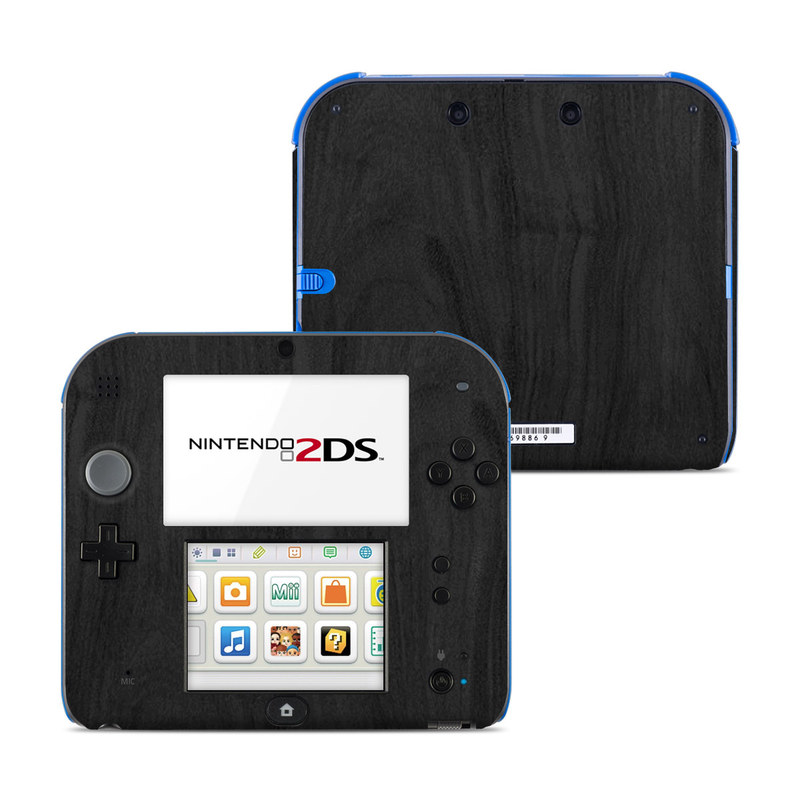 Nintendo 2DS Skin design of Black, Brown, Wood, Grey, Flooring, Floor, Laminate flooring, Wood flooring, with black colors
