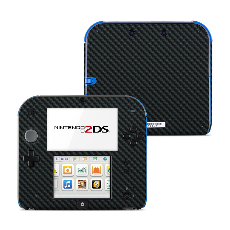 Nintendo 2DS Skin design of Green, Black, Blue, Pattern, Turquoise, Carbon, Textile, Metal, Mesh, Woven fabric, with black colors