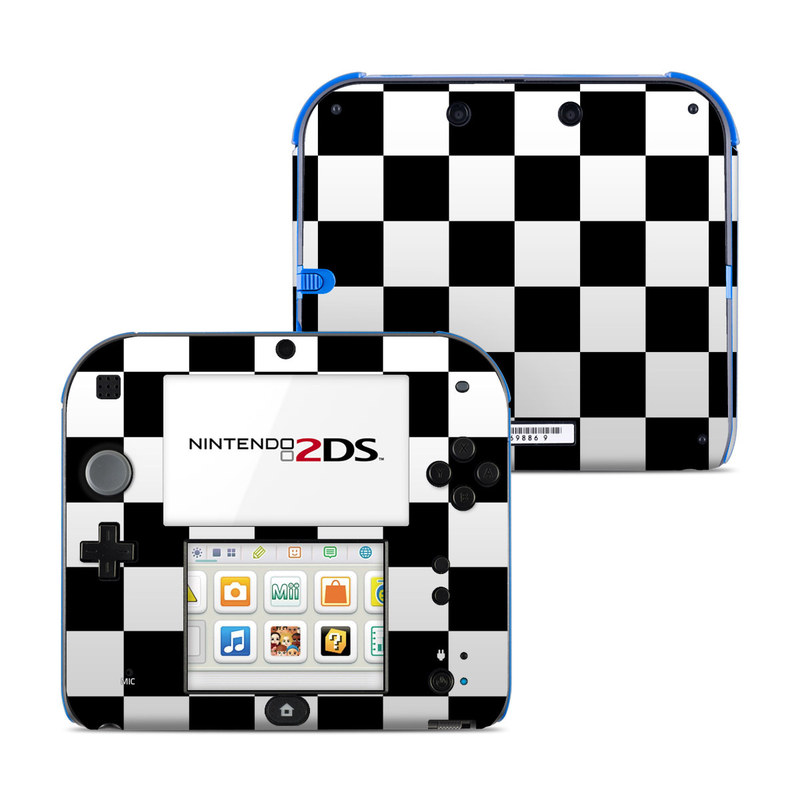 Nintendo 2DS Skin design of Black, Photograph, Games, Pattern, Indoor games and sports, Black-and-white, Line, Design, Recreation, Square, with black, white colors