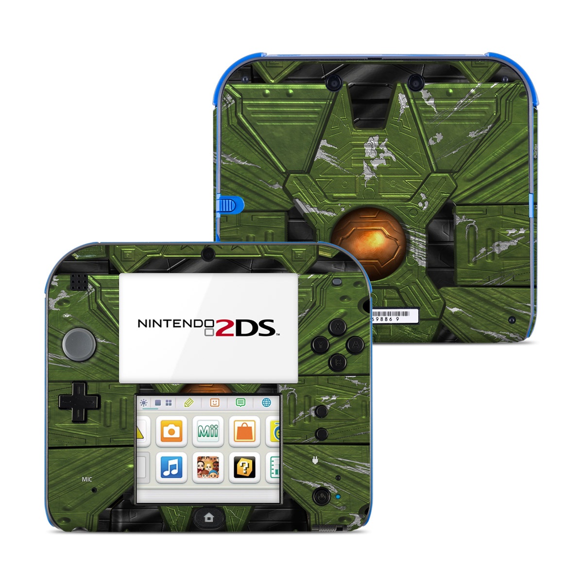 Nintendo 2DS Skin design of Green, Fictional character, Games, Fiction, Pc game, Illustration, Strategy video game, Digital compositing, Art, Screenshot, with green, yellow, orange, black colors