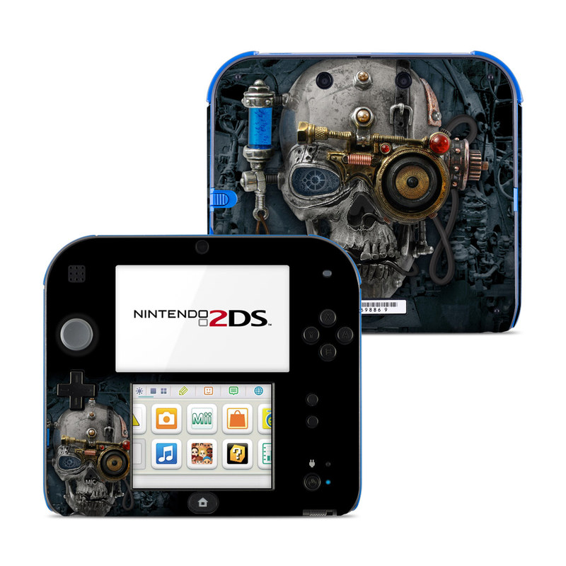 Nintendo 2DS Skin design of Engine, Auto part, Still life photography, Personal protective equipment, Illustration, Automotive engine part, Art, with black, gray, red, green colors