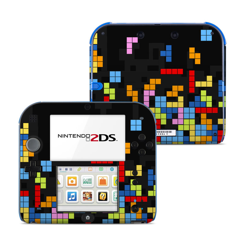Nintendo 2DS Skin design of Pattern, Symmetry, Font, Design, Graphic design, Line, Colorfulness, Magenta, Square, Graphics, with black, green, blue, orange, red colors