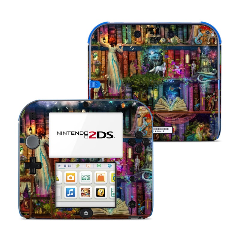 Nintendo 2DS Skin design of Painting, Art, Theatrical scenery, with black, red, gray, green, blue colors