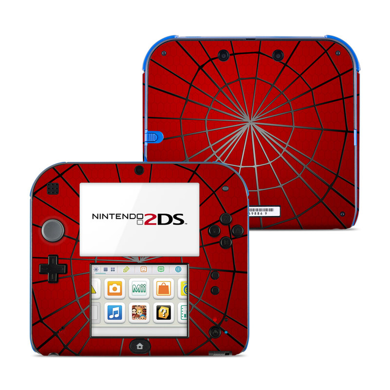 Nintendo 2DS Skin design of Red, Symmetry, Circle, Pattern, Line, with red, black, gray colors